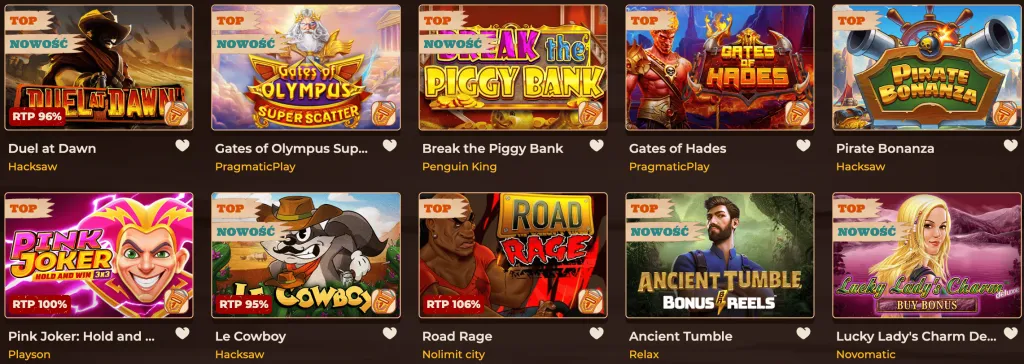 Ogromna biblioteka gier w SmokAce Casino